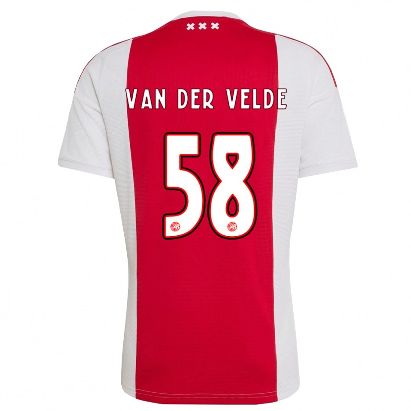 Danxen Homem Camisola Valentijn Van Der Velde #58 Vermelho Branco Amarelo Principal 2026/27 Camisa Brasil