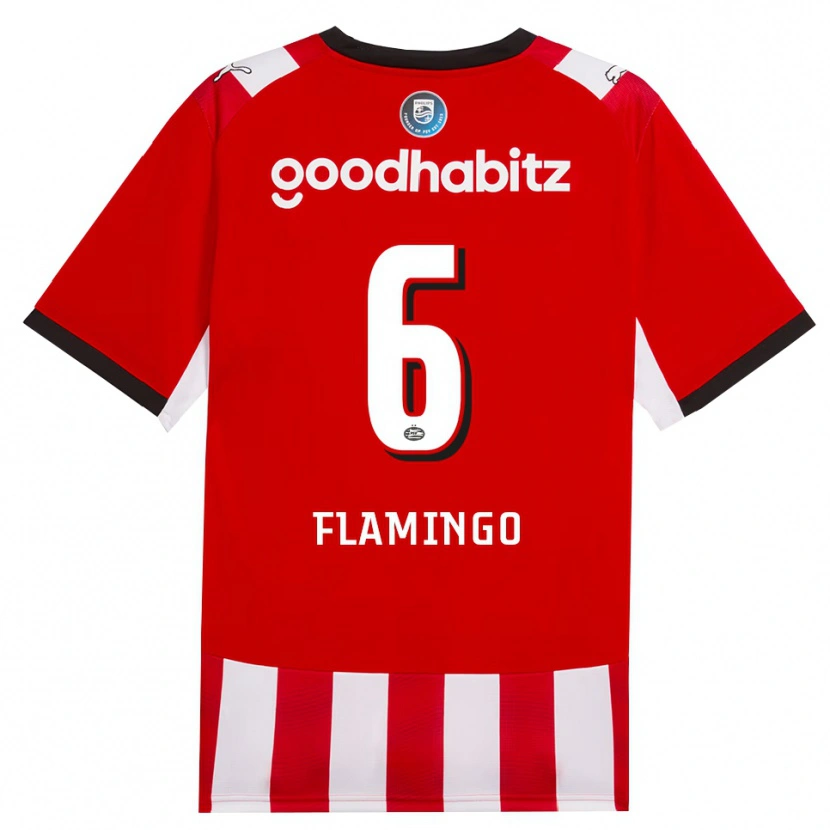 Danxen Homem Camisola Ryan Flamingo #6 Vermelho Branco Preto Principal 2026/27 Camisa Brasil