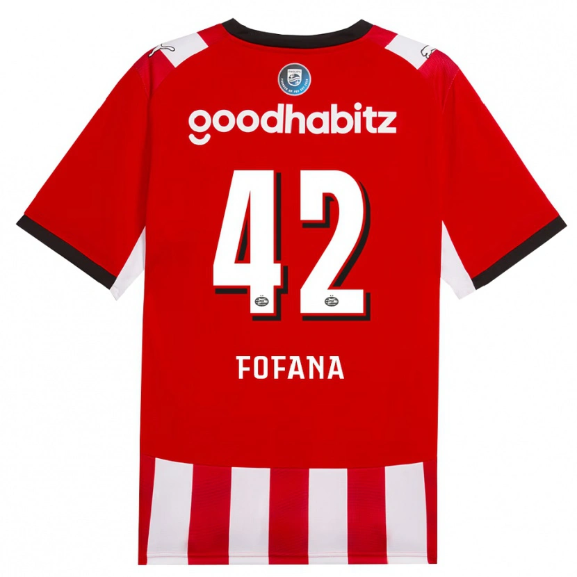 Danxen Homem Camisola Fode Fofana #42 Vermelho Branco Preto Principal 2026/27 Camisa Brasil