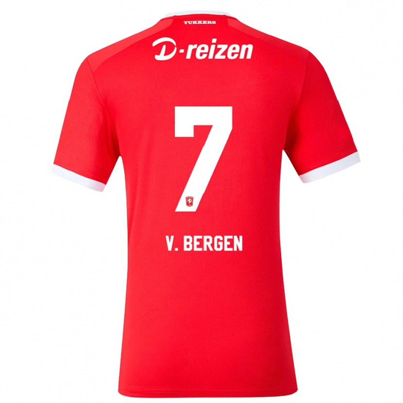 Danxen Homem Camisola Mitchell Van Bergen #7 Vermelho Branco Principal 2026/27 Camisa Brasil