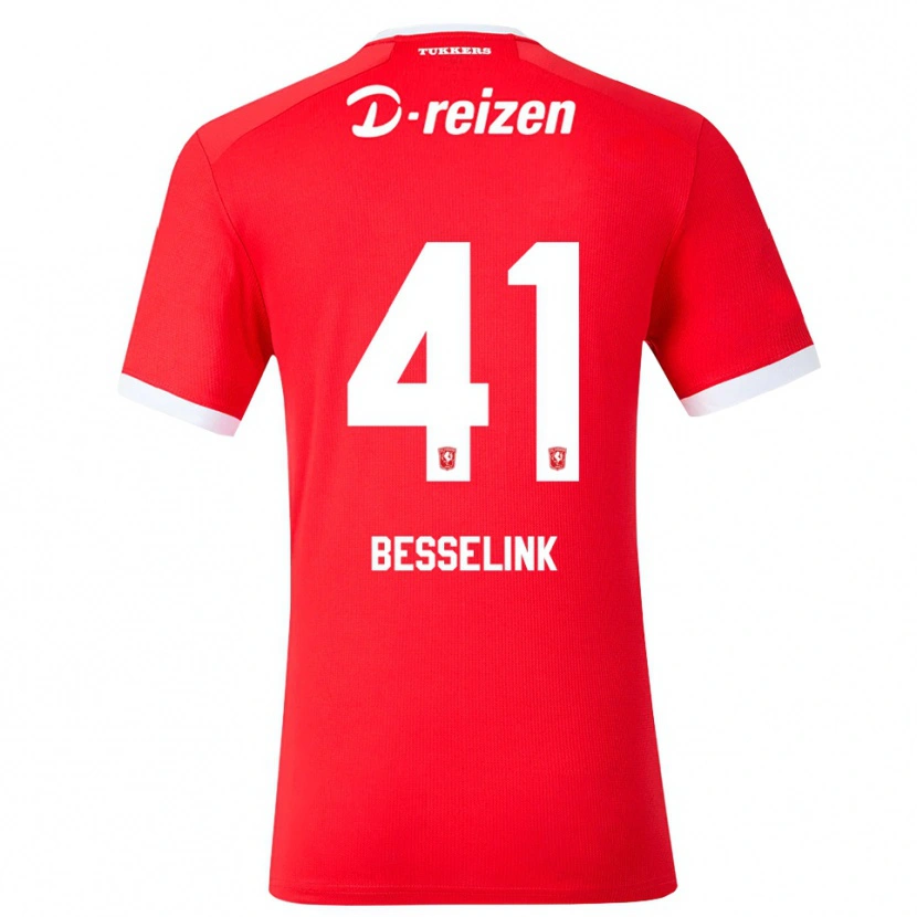 Danxen Homem Camisola Gijs Besselink #41 Vermelho Branco Principal 2026/27 Camisa Brasil