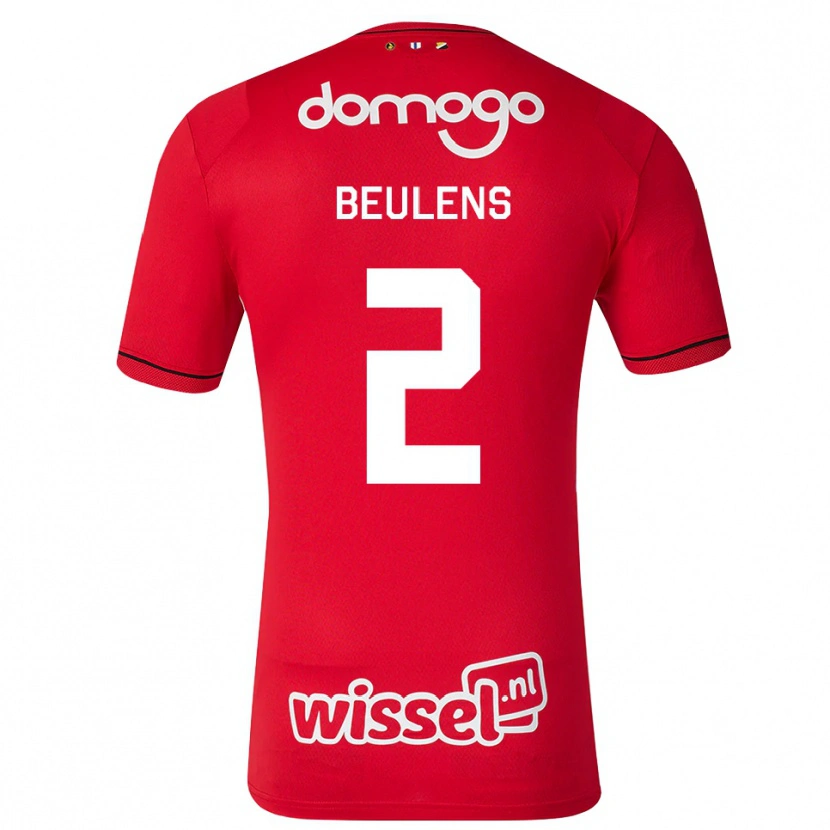 Danxen Homem Camisola Noël Beulens #2 Vermelho Branco Preto Principal 2026/27 Camisa Brasil