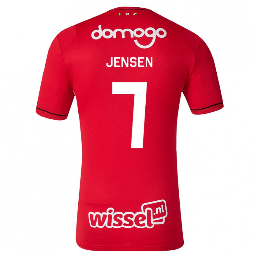 Danxen Homem Camisola Victor Jensen #7 Vermelho Branco Preto Principal 2026/27 Camisa Brasil