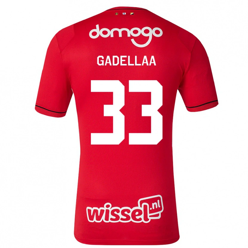 Danxen Homem Camisola Kevin Gadellaa #33 Vermelho Branco Preto Principal 2026/27 Camisa Brasil