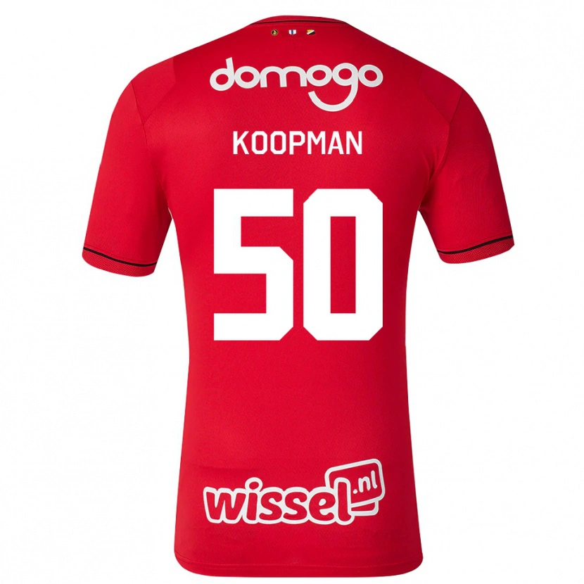 Danxen Homem Camisola Kyra Koopman #50 Vermelho Branco Preto Principal 2026/27 Camisa Brasil