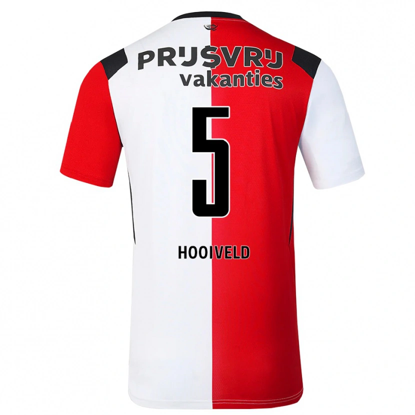 Danxen Homem Camisola Dean Hooiveld #5 Vermelho Branco Preto Principal 2026/27 Camisa Brasil