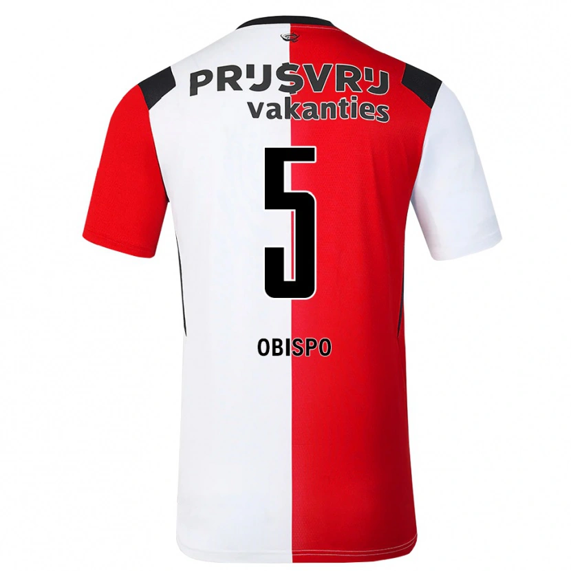 Danxen Homem Camisola Celainy Obispo #5 Vermelho Branco Preto Principal 2026/27 Camisa Brasil