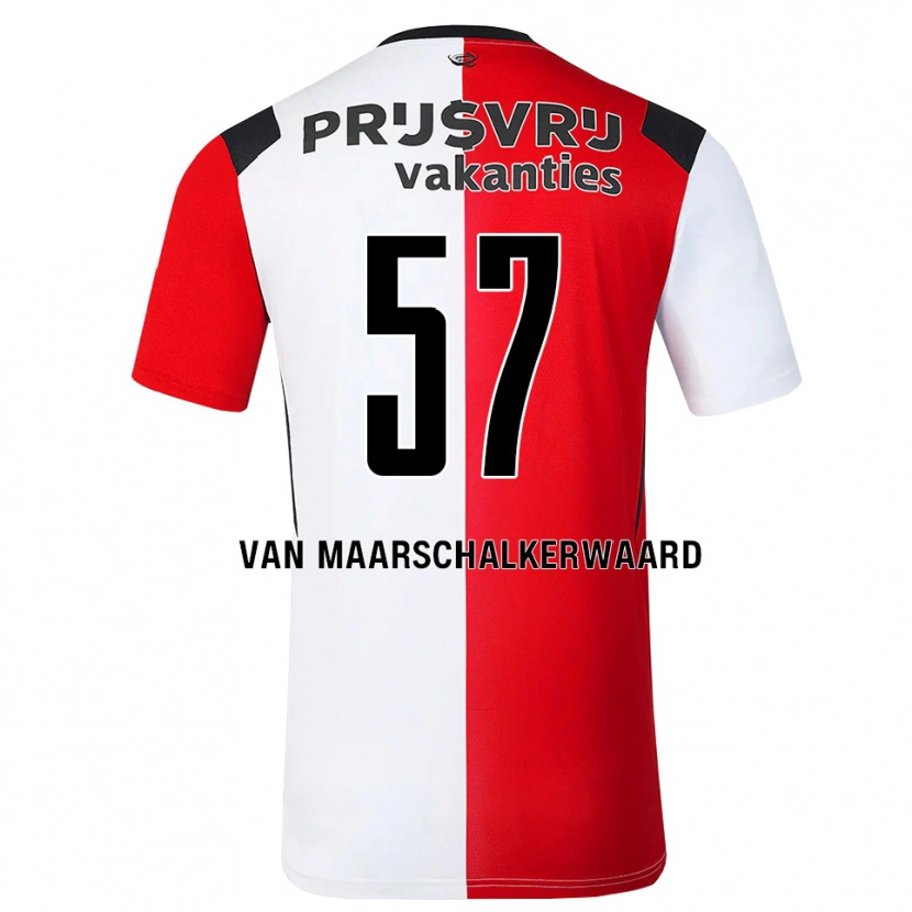 Danxen Homem Camisola Pieter Van Maarschalkerwaard #57 Vermelho Branco Preto Principal 2026/27 Camisa Brasil