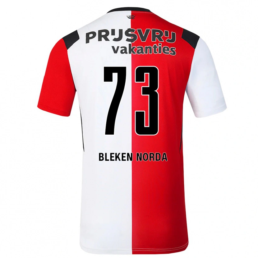 Danxen Homem Camisola Haakon Bleken Norda #73 Vermelho Branco Preto Principal 2026/27 Camisa Brasil