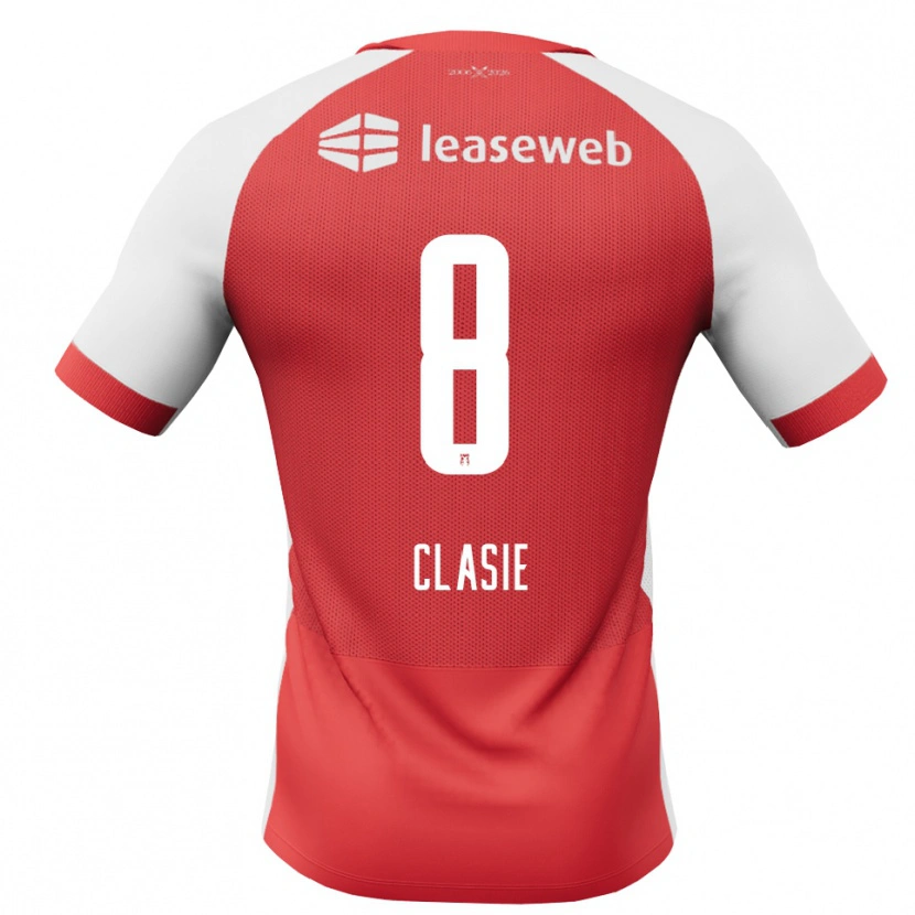 Danxen Homem Camisola Jordy Clasie #8 Vermelho Branco Preto Principal 2026/27 Camisa Brasil