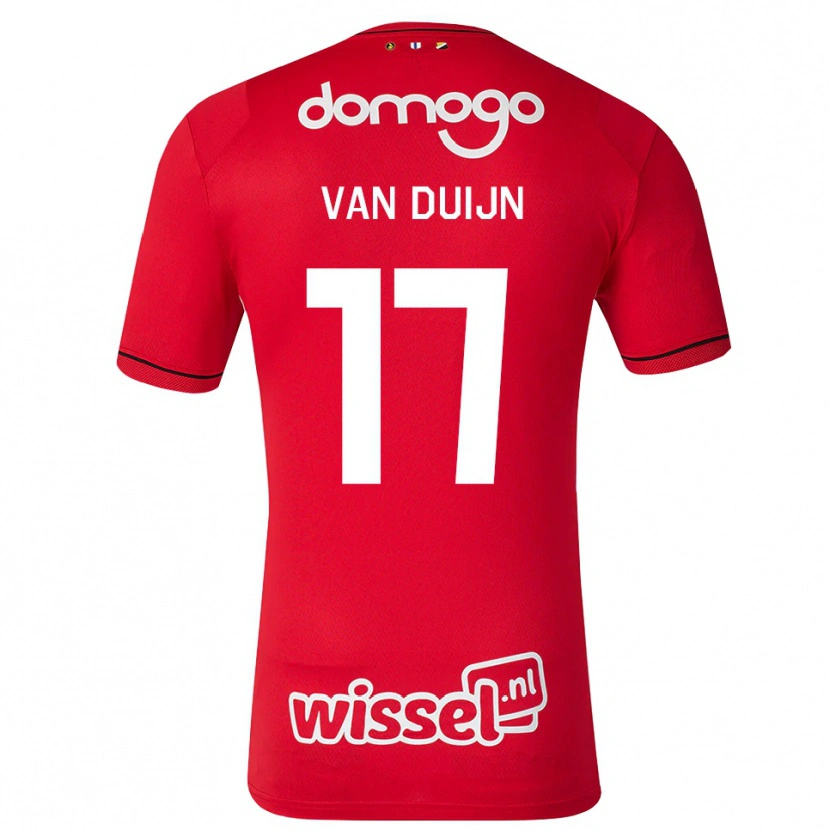 Danxen Homem Camisola Sem Van Duijn #17 Vermelho Branco Preto Principal 2026/27 Camisa Brasil