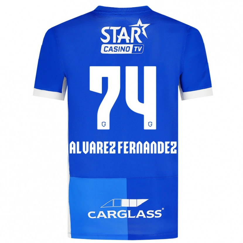 Danxen Homem Camisola Loïc Alvarez Fernandez #74 Mediumblue Royalblue Branco Principal 2026/27 Camisa Brasil