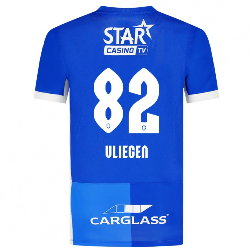 Danxen Homem Camisola Olivier Vliegen #82 Mediumblue Royalblue Branco Principal 2026/27 Camisa Brasil