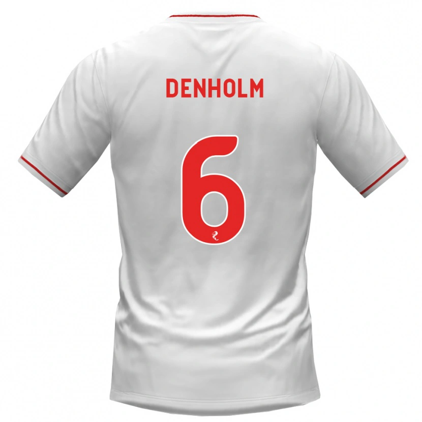 Danxen Homem Camisola Aidan Denholm #6 Branco Vermelho Alternativa 2026/27 Camisa Brasil