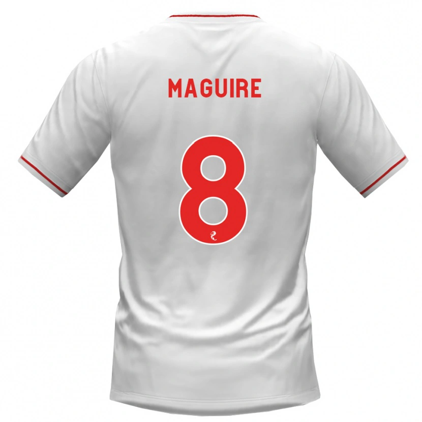 Danxen Homem Camisola Ciaran Maguire #8 Branco Vermelho Alternativa 2026/27 Camisa Brasil
