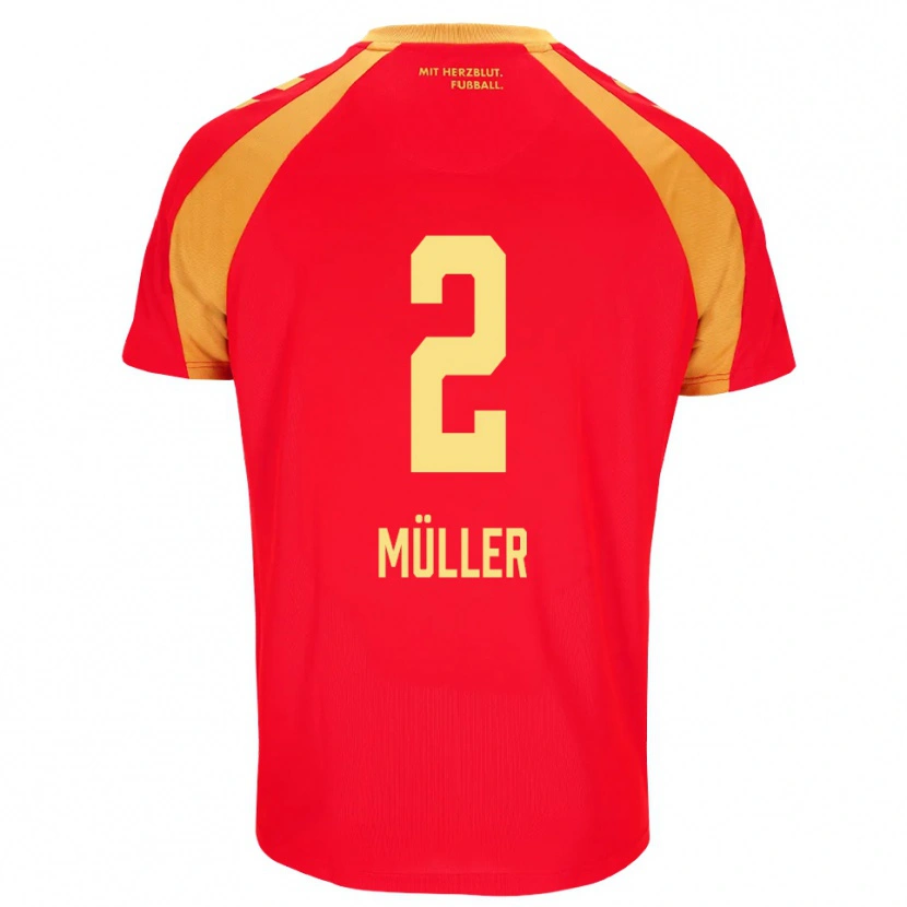 Danxen Homem Camisola Ruben Müller #2 Vermelho Laranja Preto Alternativa 2026/27 Camisa Brasil