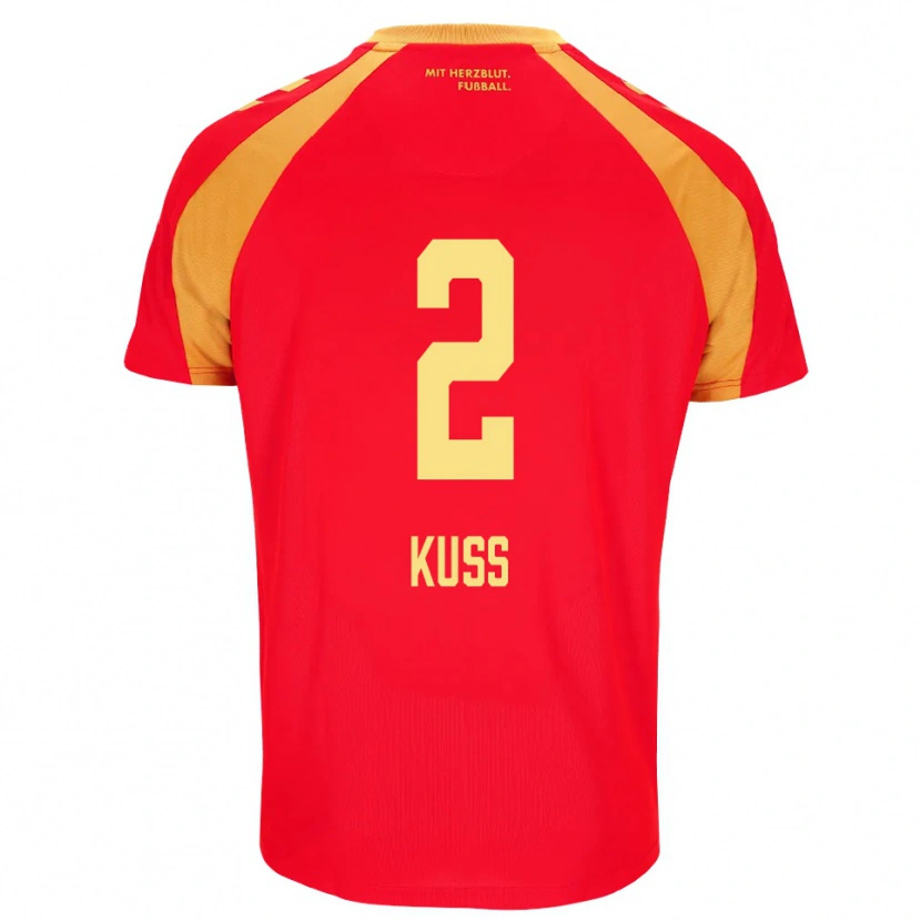 Danxen Homem Camisola Damian Kuss #2 Vermelho Laranja Preto Alternativa 2026/27 Camisa Brasil