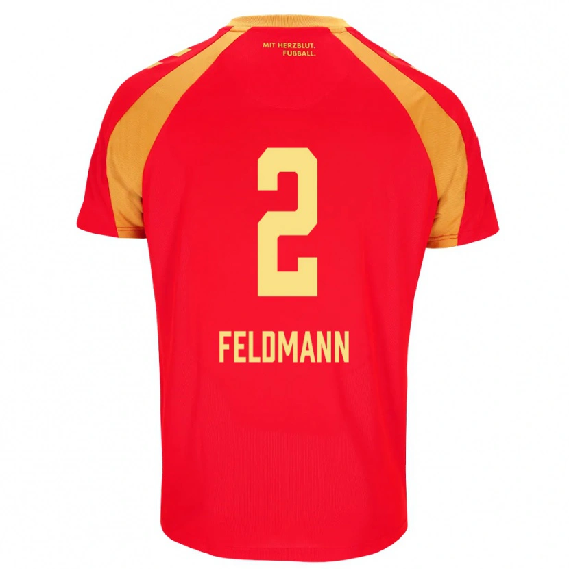 Danxen Homem Camisola Ole Feldmann #2 Vermelho Laranja Preto Alternativa 2026/27 Camisa Brasil