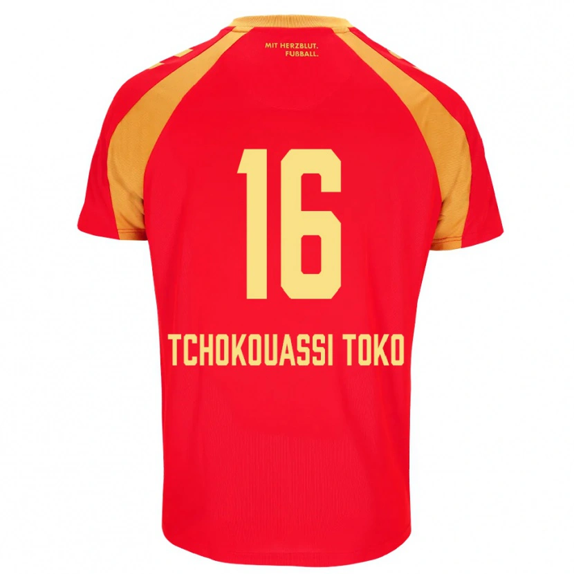 Danxen Homem Camisola Daryl Tchokouassi Toko #16 Vermelho Laranja Preto Alternativa 2026/27 Camisa Brasil