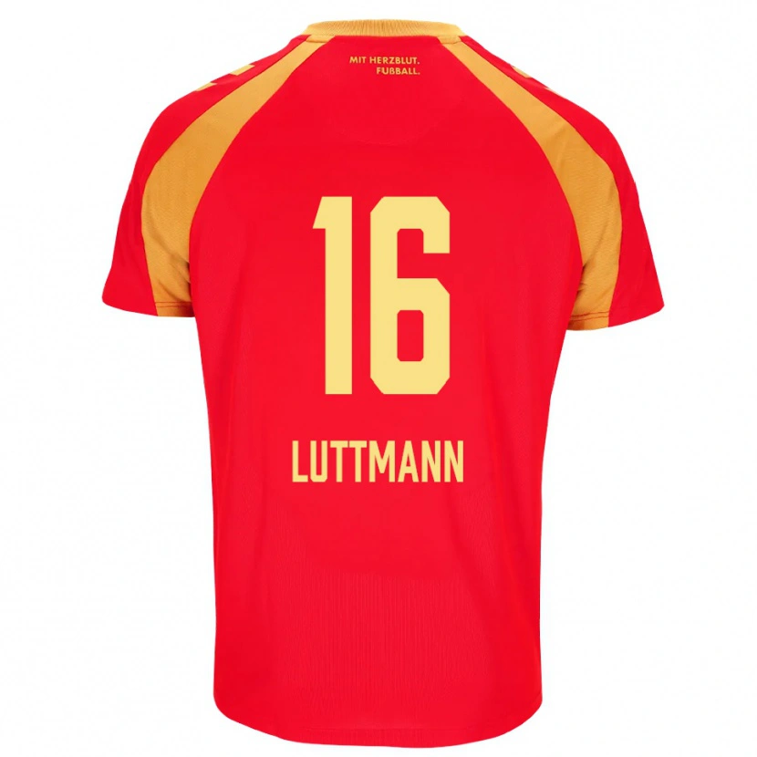 Danxen Homem Camisola Magnus Luttmann #16 Vermelho Laranja Preto Alternativa 2026/27 Camisa Brasil