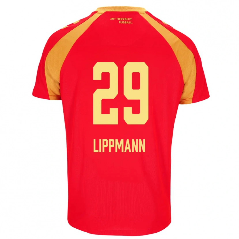 Danxen Homem Camisola Clemens Lippmann #29 Vermelho Laranja Preto Alternativa 2026/27 Camisa Brasil