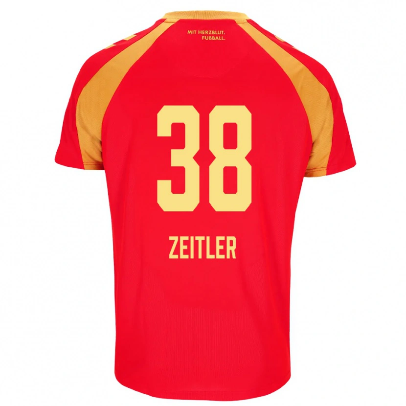 Danxen Homem Camisola Deniz Zeitler #38 Vermelho Laranja Preto Alternativa 2026/27 Camisa Brasil