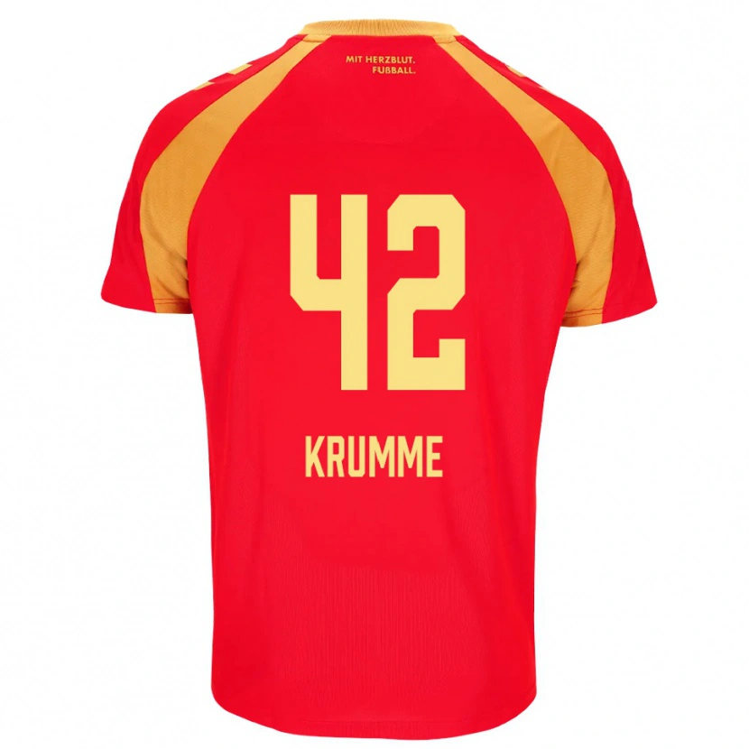 Danxen Homem Camisola Kevin Krumme #42 Vermelho Laranja Preto Alternativa 2026/27 Camisa Brasil