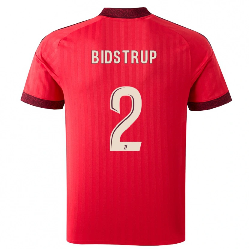 Danxen Homem Camisola Mads Bidstrup #2 Borgonha Vermelho Branco Alternativa 2026/27 Camisa Brasil