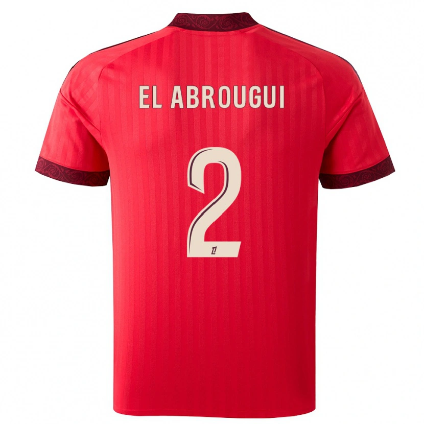 Danxen Homem Camisola Wassim El Abrougui #2 Borgonha Vermelho Branco Alternativa 2026/27 Camisa Brasil