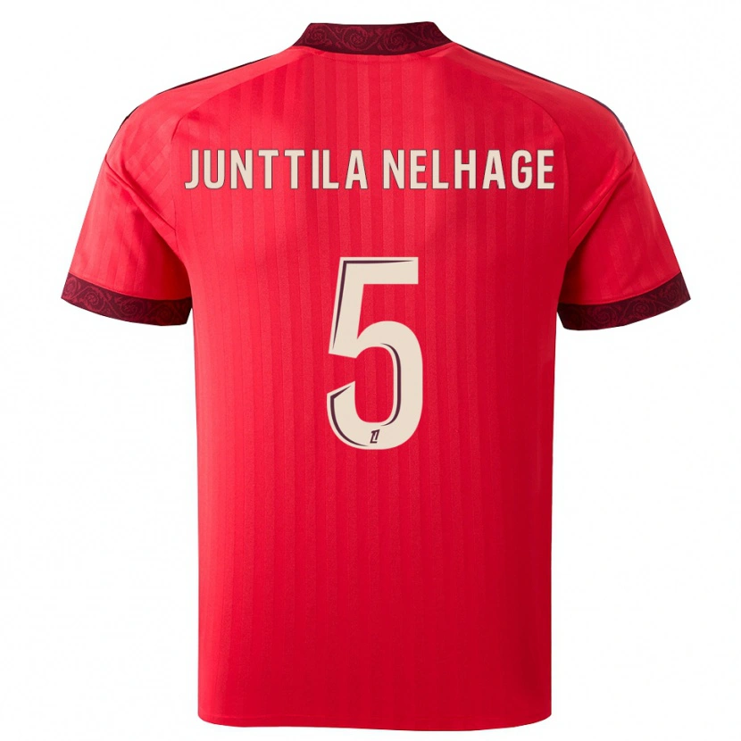 Danxen Homem Camisola Elma Junttila Nelhage #5 Borgonha Vermelho Branco Alternativa 2026/27 Camisa Brasil