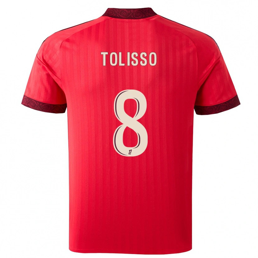 Danxen Homem Camisola Corentin Tolisso #8 Borgonha Vermelho Branco Alternativa 2026/27 Camisa Brasil
