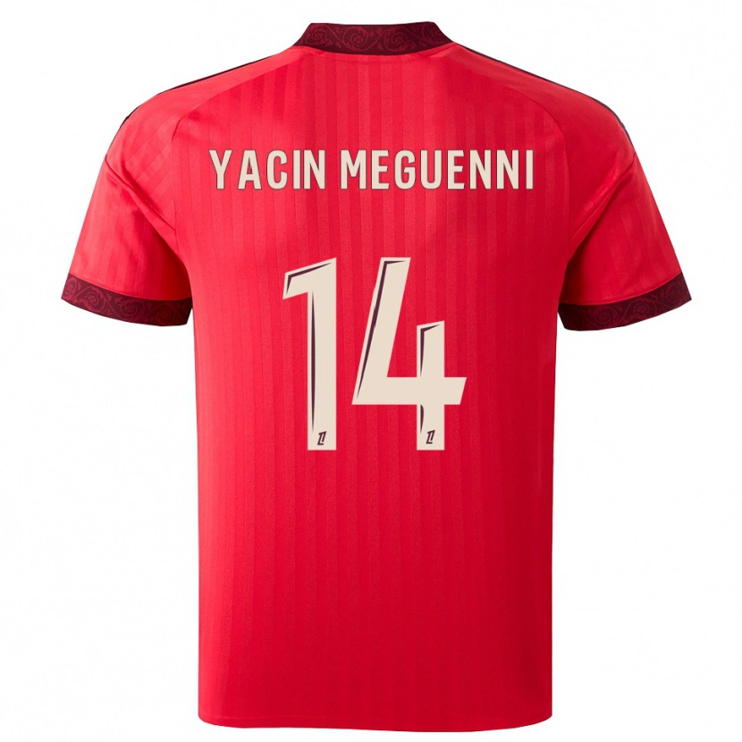 Danxen Homem Camisola Mohamed Yacin Meguenni #14 Borgonha Vermelho Branco Alternativa 2026/27 Camisa Brasil