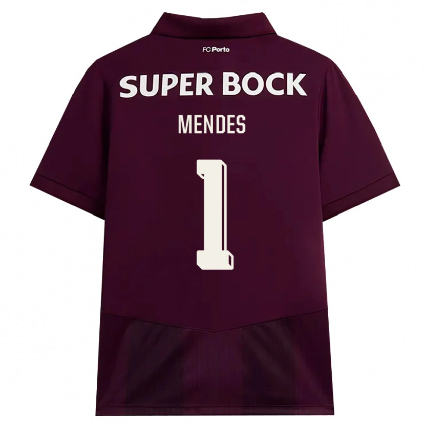 Danxen Homem Camisola Francisco Mendes #1 Borgonha Branco Alternativa 2026/27 Camisa Brasil