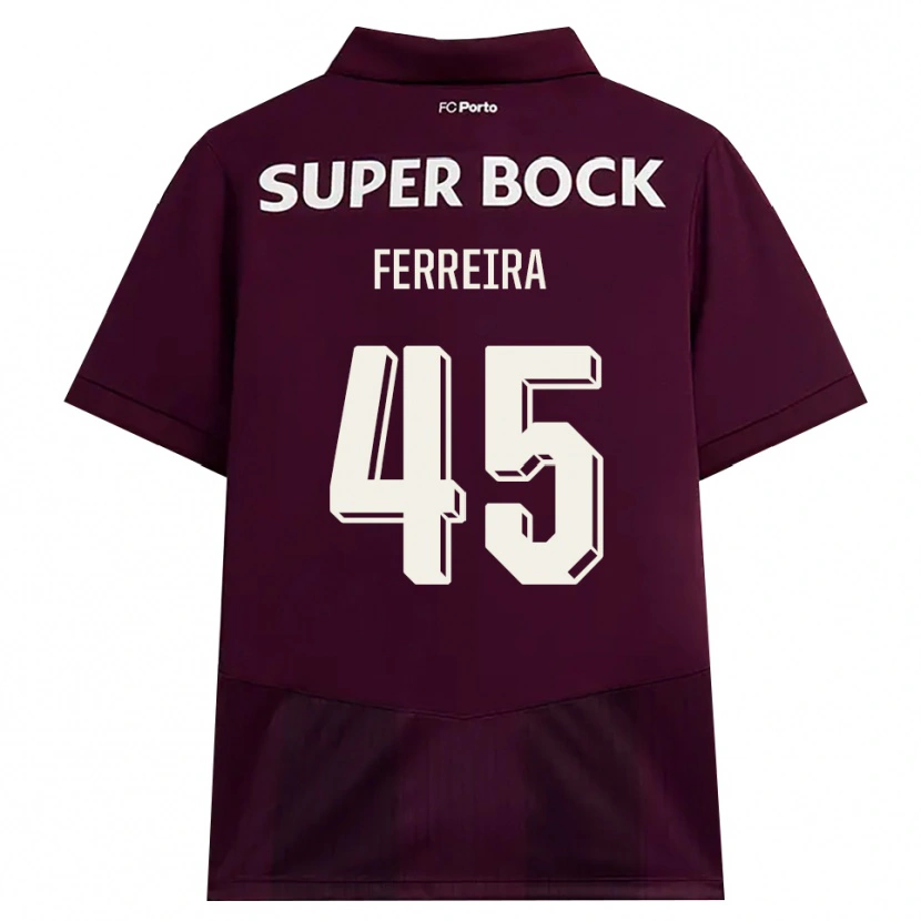 Danxen Homem Camisola Tiago Ferreira #45 Borgonha Branco Alternativa 2026/27 Camisa Brasil