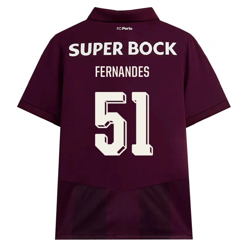Danxen Homem Camisola Diogo Fernandes #51 Borgonha Branco Alternativa 2026/27 Camisa Brasil