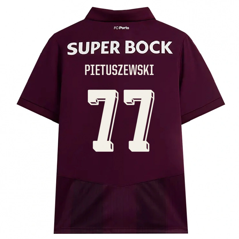 Danxen Homem Camisola Oskar Pietuszewski #77 Borgonha Branco Alternativa 2026/27 Camisa Brasil