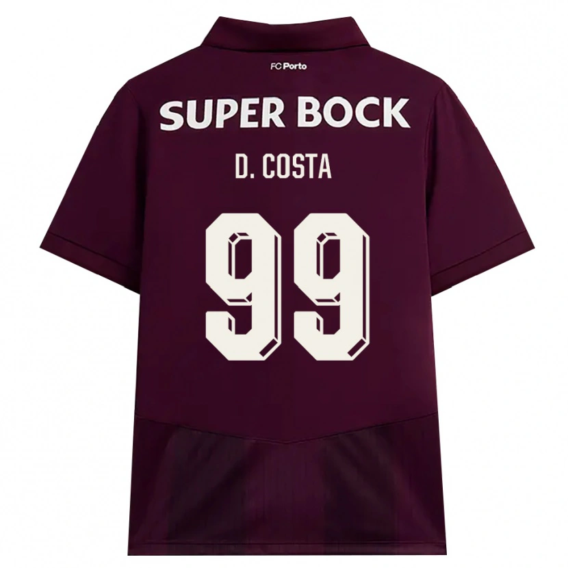 Danxen Homem Camisola Diogo Costa #99 Borgonha Branco Alternativa 2026/27 Camisa Brasil