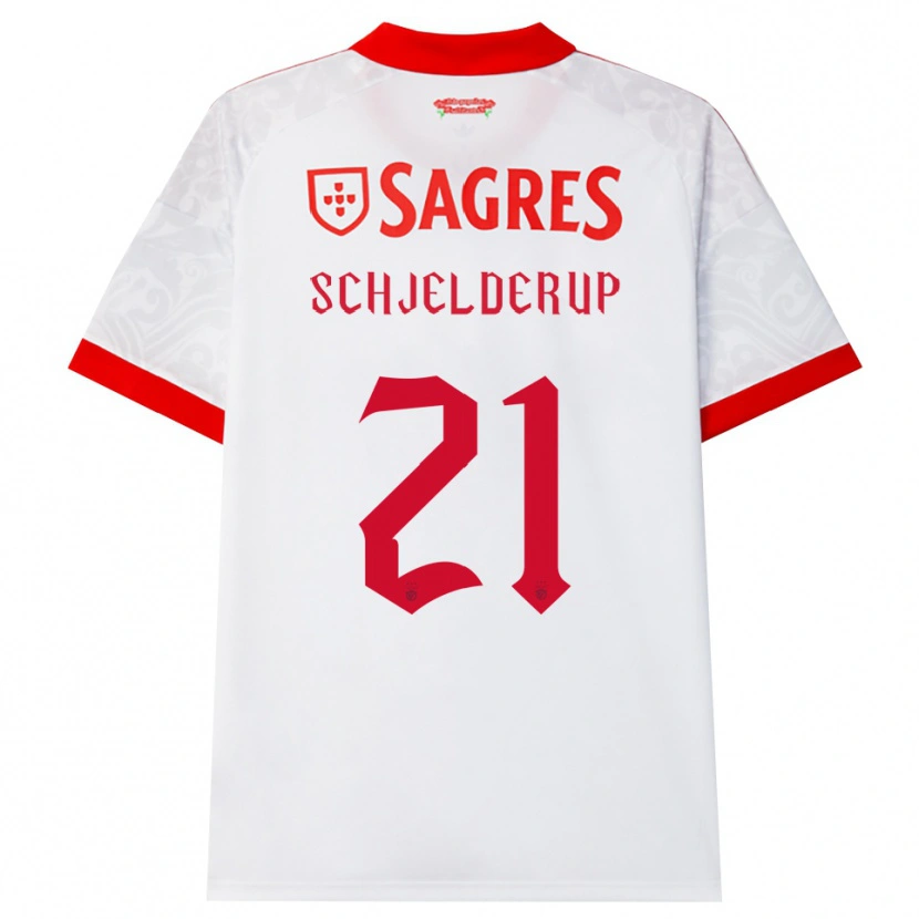 Danxen Homem Camisola Andreas Schjelderup #21 Branco Vermelho Amarelo Alternativa 2026/27 Camisa Brasil