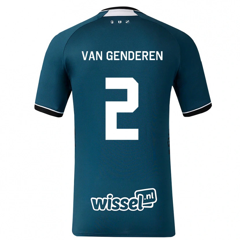 Danxen Homem Camisola Juliën Van Genderen #2 Darkslategray Branco Alternativa 2026/27 Camisa Brasil