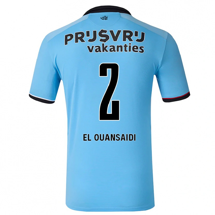Danxen Homem Camisola Keyane El Ouansaidi #2 Deepskyblue Preto Vermelho Alternativa 2026/27 Camisa Brasil