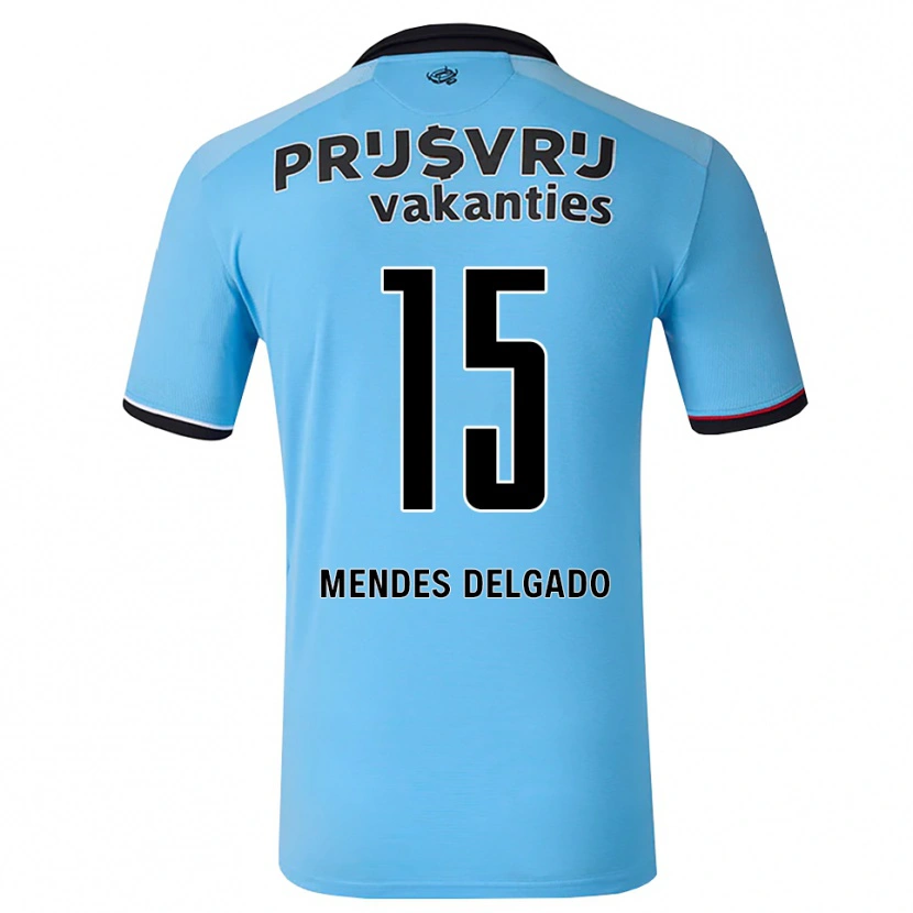 Danxen Homem Camisola Jayden Mendes Delgado #15 Deepskyblue Preto Vermelho Alternativa 2026/27 Camisa Brasil