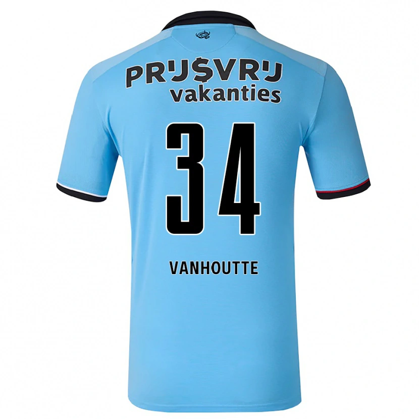 Danxen Homem Camisola Charles Vanhoutte #34 Deepskyblue Preto Vermelho Alternativa 2026/27 Camisa Brasil
