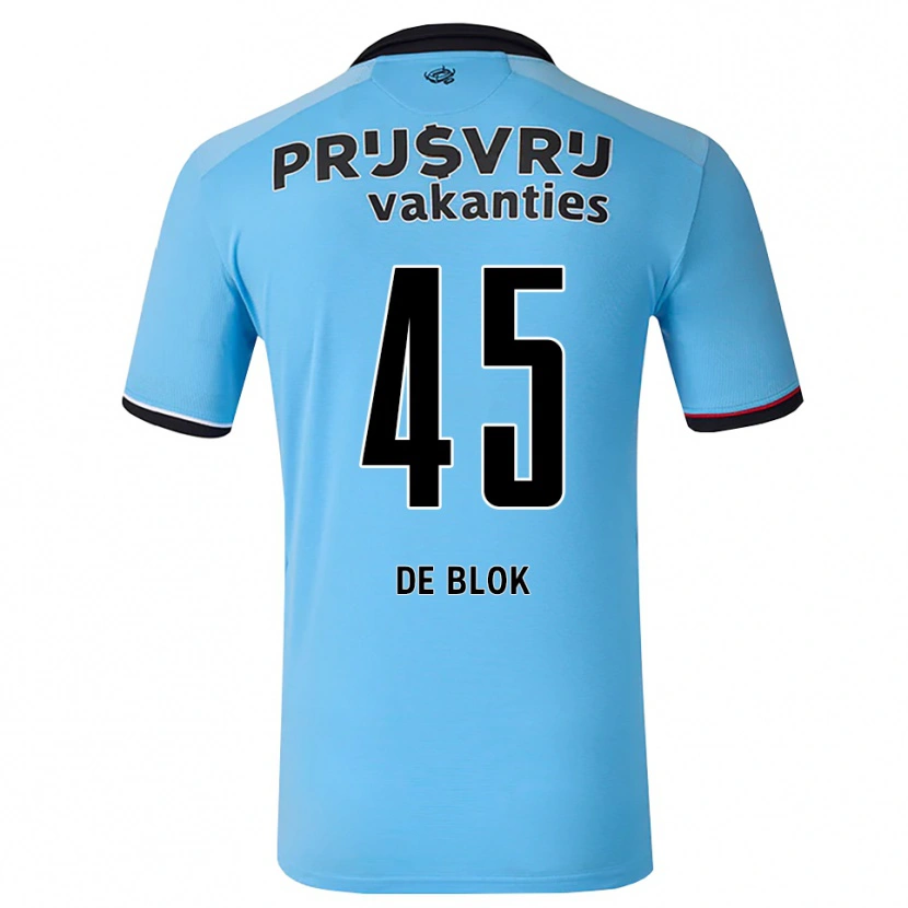 Danxen Homem Camisola Lars De Blok #45 Deepskyblue Preto Vermelho Alternativa 2026/27 Camisa Brasil