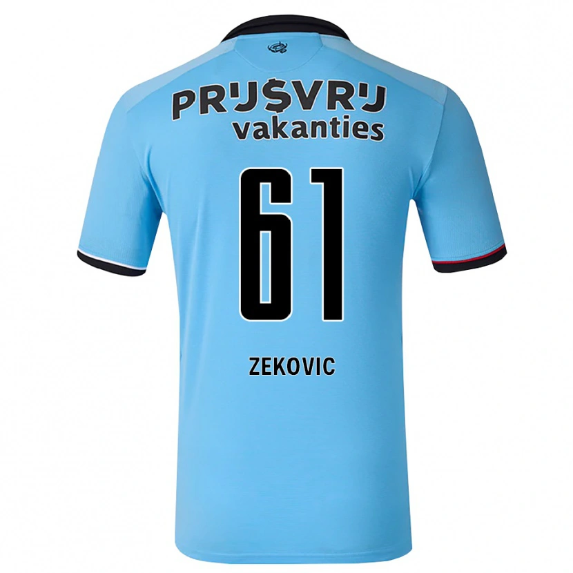 Danxen Homem Camisola Aleks Zekovic #61 Deepskyblue Preto Vermelho Alternativa 2026/27 Camisa Brasil