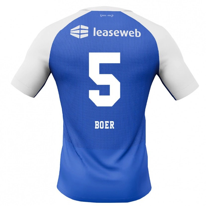 Danxen Homem Camisola Lars Boer #5 Dodgerblue Vermelho Branco Alternativa 2026/27 Camisa Brasil