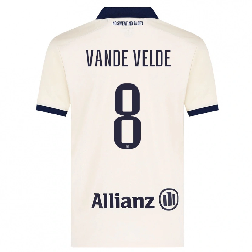 Danxen Homem Camisola Chloé Vande Velde #8 Beige Preto Alternativa 2026/27 Camisa Brasil