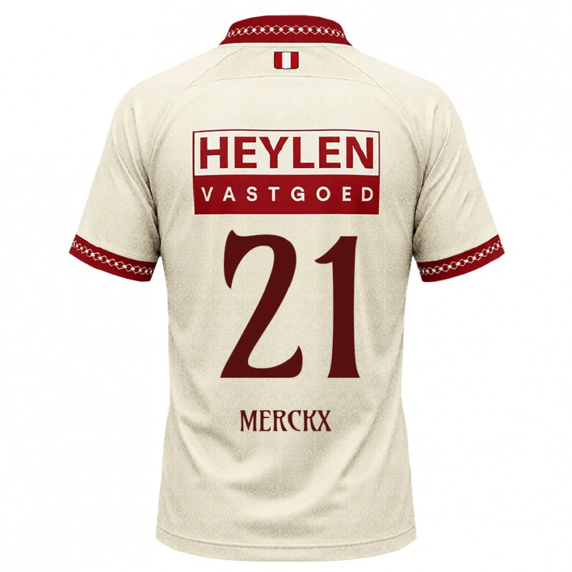 Danxen Homem Camisola Matti Merckx #21 Beige Vermelho Alternativa 2026/27 Camisa Brasil