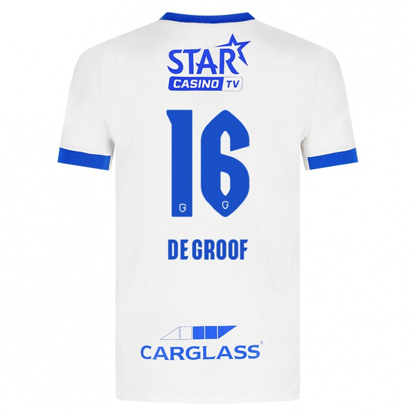 Danxen Homem Camisola Jens De Groof #16 Branco Azul Alternativa 2026/27 Camisa Brasil