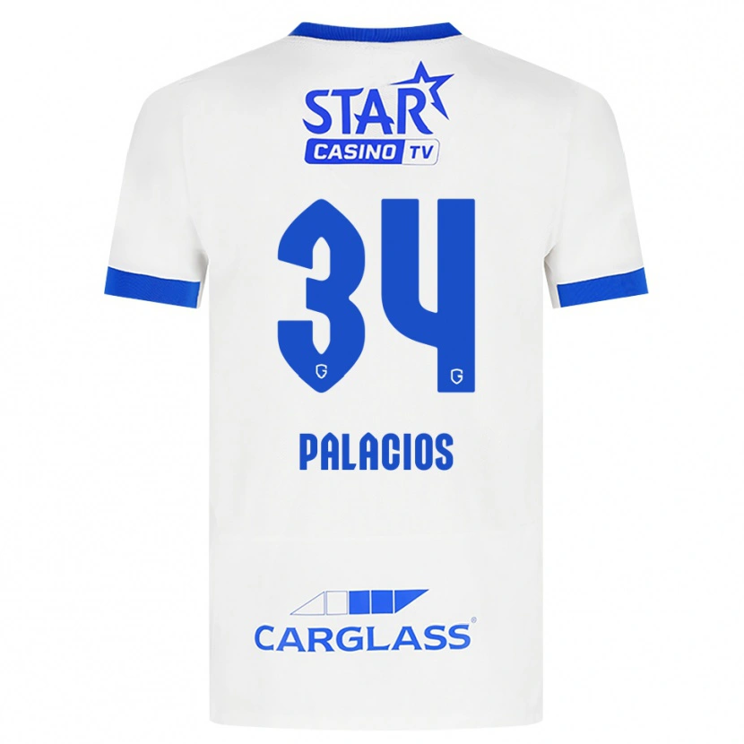 Danxen Homem Camisola Adrián Palacios #34 Branco Azul Alternativa 2026/27 Camisa Brasil