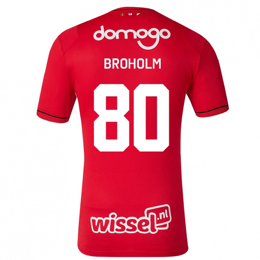 Danxen Homem Camisola Marius Broholm #80 Vermelho Branco Preto Principal 2026/27 Camisa Brasil